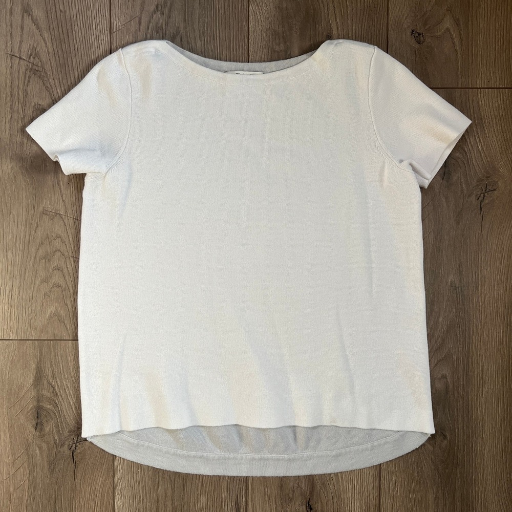 Madwell Small Knit Two Tone‎ 100% Cotton Tshirt Gray White